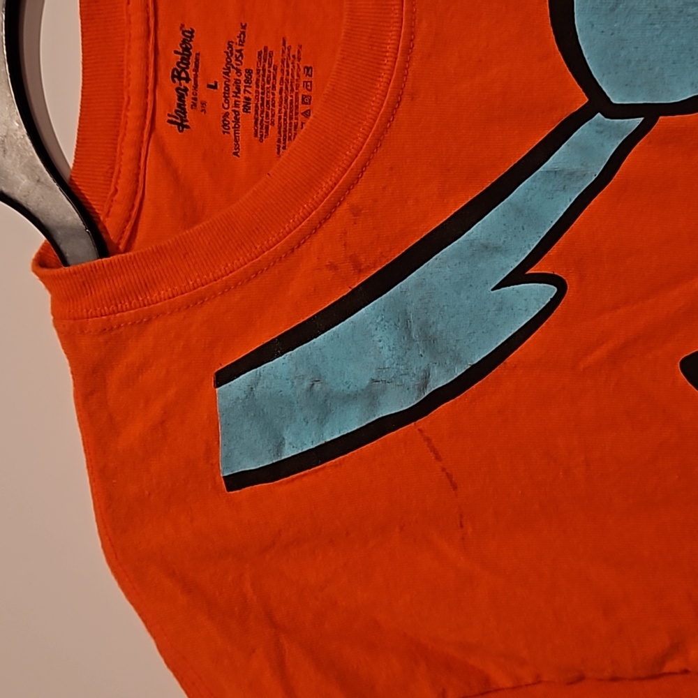 Hanna Barbera Fred Flintstone orange graphic tee large Halloween pumpkin cosplay - Picture 2 of 5
